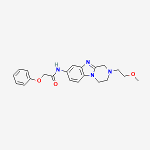molecular formula C21H24N4O3 B11404268 N-[2-(2-methoxyethyl)-1,2,3,4-tetrahydropyrazino[1,2-a]benzimidazol-8-yl]-2-phenoxyacetamide 