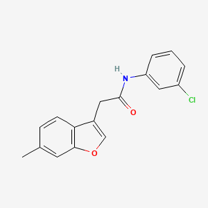molecular formula C17H14ClNO2 B11404383 N-(3-chlorophenyl)-2-(6-methyl-1-benzofuran-3-yl)acetamide 