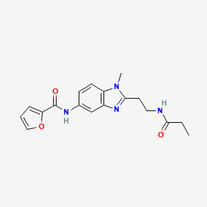 molecular formula C18H20N4O3 B11404399 N-[1-methyl-2-[2-(propanoylamino)ethyl]benzimidazol-5-yl]furan-2-carboxamide CAS No. 876711-14-7
