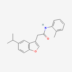 molecular formula C20H21NO2 B11404424 N-(2-methylphenyl)-2-[5-(propan-2-yl)-1-benzofuran-3-yl]acetamide 