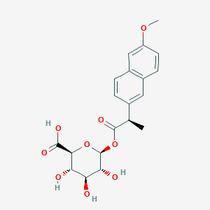 molecular formula C₂₀H₂₂O₉ B1140443 (R)-Naproxen acyl-B-D-glucuronide CAS No. 112828-15-6