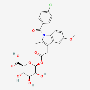 molecular formula C₂₅H₂₄ClNO₁₀ B1140444 Indomethacin acyl-B-D-glucuronide CAS No. 75523-11-4