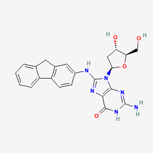 molecular formula C₂₃H₂₂N6O₄ B1140445 N-(Deoxyguanosin-8-yl)-2-aminofluorene CAS No. 73051-69-1