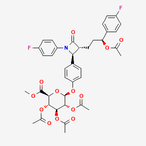 molecular formula C₃₉H₃₉F₂NO₁₃ B1140447 β-D-葡萄糖吡喃糖醛酸，4-[(2S,3R)-3-[(3S)-3-(乙酰氧基)-3-(4-氟苯基)丙基]-1-(4-氟苯基)-4-氧代-2-氮杂环丁基]苯基，甲酯，2,3,4-三乙酸酯 CAS No. 190448-56-7