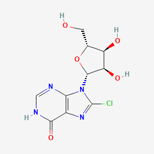 molecular formula C₁₀H₁₁ClN₄O₅ B1140448 8-氯代次黄嘌呤 CAS No. 116285-77-9