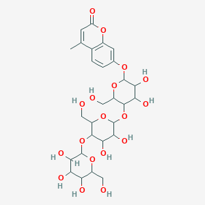 molecular formula C₂₈H₃₈O₁₈ B1140449 4-Methylumbelliferyl b-D-cellotrioside CAS No. 84325-18-8