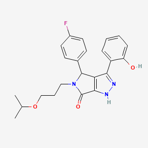 molecular formula C23H24FN3O3 B11404507 4-(4-fluorophenyl)-3-(2-hydroxyphenyl)-5-[3-(propan-2-yloxy)propyl]-4,5-dihydropyrrolo[3,4-c]pyrazol-6(1H)-one 