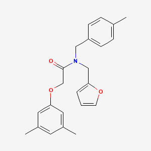 molecular formula C23H25NO3 B11404516 2-(3,5-dimethylphenoxy)-N-(furan-2-ylmethyl)-N-(4-methylbenzyl)acetamide 