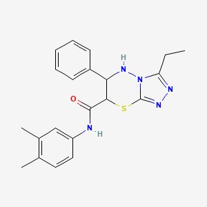 molecular formula C21H23N5OS B11404530 N-(3,4-dimethylphenyl)-3-ethyl-6-phenyl-6,7-dihydro-5H-[1,2,4]triazolo[3,4-b][1,3,4]thiadiazine-7-carboxamide 