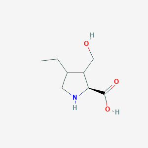 molecular formula C8H15NO3 B1140456 PROLINE, 4-ETHYL-3-(HYDROXYMETHYL)- CAS No. 102686-07-7
