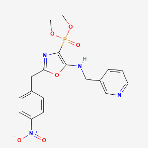 molecular formula C18H19N4O6P B11404646 Dimethyl {2-(4-nitrobenzyl)-5-[(pyridin-3-ylmethyl)amino]-1,3-oxazol-4-yl}phosphonate 