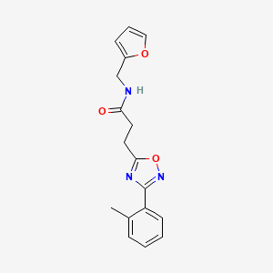 molecular formula C17H17N3O3 B11404657 N-(furan-2-ylmethyl)-3-[3-(2-methylphenyl)-1,2,4-oxadiazol-5-yl]propanamide CAS No. 850719-62-9