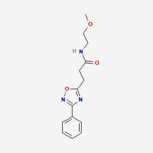 molecular formula C14H17N3O3 B11404661 N-(2-methoxyethyl)-3-(3-phenyl-1,2,4-oxadiazol-5-yl)propanamide 