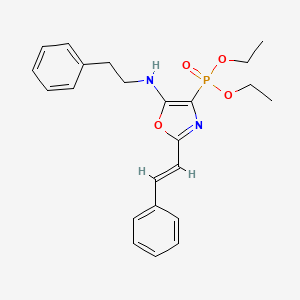 molecular formula C23H27N2O4P B11404694 diethyl {2-[(E)-2-phenylethenyl]-5-[(2-phenylethyl)amino]-1,3-oxazol-4-yl}phosphonate 