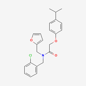 molecular formula C23H24ClNO3 B11404718 N-(2-chlorobenzyl)-N-(furan-2-ylmethyl)-2-[4-(propan-2-yl)phenoxy]acetamide 