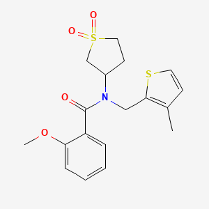 molecular formula C18H21NO4S2 B11404736 N-(1,1-dioxidotetrahydrothiophen-3-yl)-2-methoxy-N-[(3-methylthiophen-2-yl)methyl]benzamide 