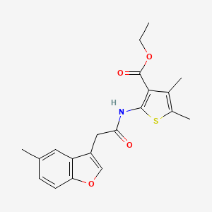 molecular formula C20H21NO4S B11404739 Ethyl 4,5-dimethyl-2-{[(5-methyl-1-benzofuran-3-yl)acetyl]amino}thiophene-3-carboxylate 