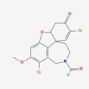 7,15-Dibromo-8-methoxy-14-oxo-11-oxa-4-azatetracyclo[8.6.1.01,12.06,17]heptadeca-6(17),7,9,15-tetraene-4-carbaldehyde