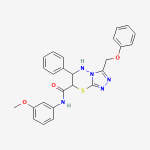 molecular formula C25H23N5O3S B11404774 N-(3-methoxyphenyl)-3-(phenoxymethyl)-6-phenyl-6,7-dihydro-5H-[1,2,4]triazolo[3,4-b][1,3,4]thiadiazine-7-carboxamide 