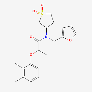 molecular formula C20H25NO5S B11404787 2-(2,3-dimethylphenoxy)-N-(1,1-dioxidotetrahydrothiophen-3-yl)-N-(furan-2-ylmethyl)propanamide 