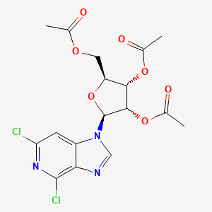 molecular formula C₁₇H₁₇Cl₂N₃O₇ B1140480 4,6-Dichloro-1-(2,3,5-tri-O-acetyl-beta-L-ribofuranosyl)-1H-imidazo[4,5-c]pyridine CAS No. 63423-94-9