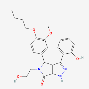 molecular formula C24H27N3O5 B11404928 4-(4-butoxy-3-methoxyphenyl)-5-(2-hydroxyethyl)-3-(2-hydroxyphenyl)-4,5-dihydropyrrolo[3,4-c]pyrazol-6(1H)-one 