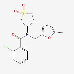 molecular formula C17H18ClNO4S B11404958 2-chloro-N-(1,1-dioxidotetrahydrothiophen-3-yl)-N-[(5-methylfuran-2-yl)methyl]benzamide 