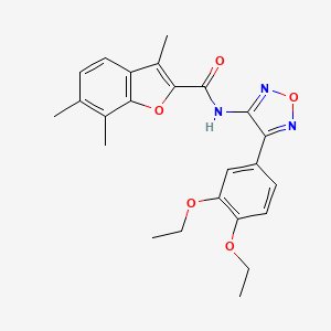 molecular formula C24H25N3O5 B11404996 N-[4-(3,4-diethoxyphenyl)-1,2,5-oxadiazol-3-yl]-3,6,7-trimethyl-1-benzofuran-2-carboxamide 
