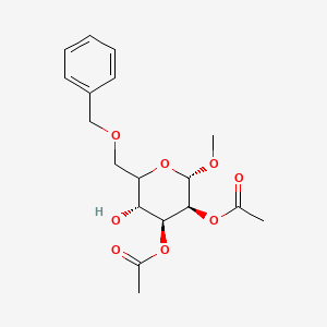 molecular formula C₁₈H₂₄O₈ B1140501 6-O-Benzyl-2,3-di-O-acetyl-methyl-alpha-D-glucopyranoside CAS No. 162284-50-6
