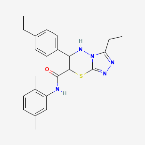 molecular formula C23H27N5OS B11405029 N-(2,5-dimethylphenyl)-3-ethyl-6-(4-ethylphenyl)-6,7-dihydro-5H-[1,2,4]triazolo[3,4-b][1,3,4]thiadiazine-7-carboxamide 