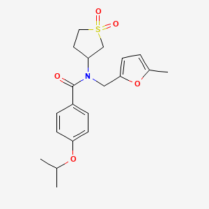 molecular formula C20H25NO5S B11405047 N-(1,1-dioxidotetrahydrothiophen-3-yl)-N-[(5-methylfuran-2-yl)methyl]-4-(propan-2-yloxy)benzamide 