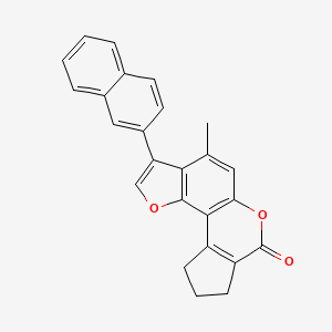 molecular formula C25H18O3 B11405086 4-methyl-3-(2-naphthyl)-9,10-dihydrocyclopenta[c]furo[2,3-f]chromen-7(8H)-one 