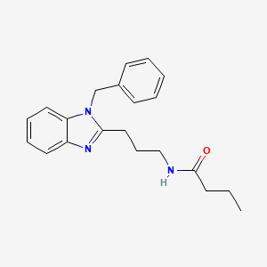 molecular formula C21H25N3O B11405173 N-[3-(1-benzyl-1H-benzimidazol-2-yl)propyl]butanamide 