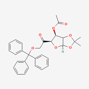 3-Acetyl-1,2-O-isopropylidene-6-O-trityl-beta-L-arabino-hexofuranos-5-ulose