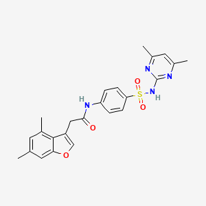molecular formula C24H24N4O4S B11405257 2-(4,6-dimethyl-1-benzofuran-3-yl)-N-{4-[(4,6-dimethylpyrimidin-2-yl)sulfamoyl]phenyl}acetamide 