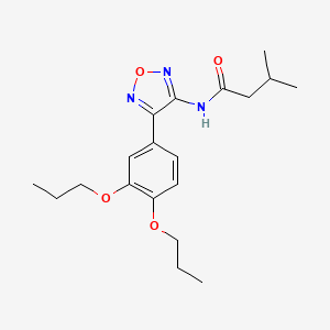molecular formula C19H27N3O4 B11405286 N-[4-(3,4-dipropoxyphenyl)-1,2,5-oxadiazol-3-yl]-3-methylbutanamide 
