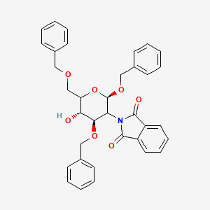 molecular formula C₃₅H₃₃NO₇ B1140529 Benzyl 2-Deoxy-2-phthalimido-3,6-di-O-benzyl-beta-D-glucopyranoside CAS No. 80035-36-5