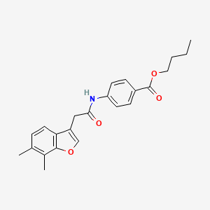 molecular formula C23H25NO4 B11405351 Butyl 4-{[(6,7-dimethyl-1-benzofuran-3-yl)acetyl]amino}benzoate 