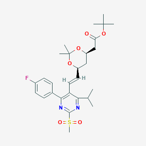 molecular formula C₂₈H₃₇FN₂O₆S B1140539 Tert-butyl-7-[4-(4-fluorophenyl)-6-isopropyl-2-methylsulfonylpyrimidin-5-YL]-(3R,5S)-isopropylidene-(E)-6-heptenoate CAS No. 849470-63-9