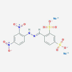 B1140546 1,3-Benzenedisulfonic acid, 4-[[2-(2,4-dinitrophenyl)hydrazinylidene]methyl]-, sodium salt (1:2) CAS No. 161617-43-2