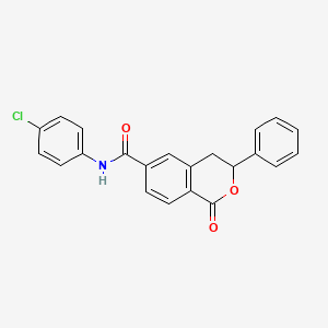 molecular formula C22H16ClNO3 B11405464 N-(4-chlorophenyl)-1-oxo-3-phenyl-3,4-dihydro-1H-isochromene-6-carboxamide 