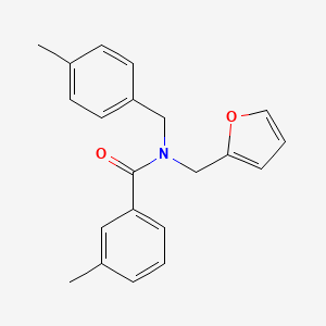 molecular formula C21H21NO2 B11405494 N-(furan-2-ylmethyl)-3-methyl-N-(4-methylbenzyl)benzamide 