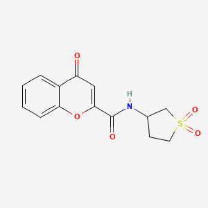 molecular formula C14H13NO5S B11405533 N-(1,1-dioxidotetrahydrothiophen-3-yl)-4-oxo-4H-chromene-2-carboxamide 