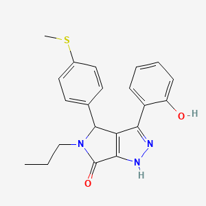 molecular formula C21H21N3O2S B11405569 3-(2-hydroxyphenyl)-4-[4-(methylsulfanyl)phenyl]-5-propyl-4,5-dihydropyrrolo[3,4-c]pyrazol-6(2H)-one 