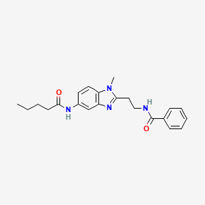 molecular formula C22H26N4O2 B11405605 N-{2-[1-methyl-5-(pentanoylamino)-1H-benzimidazol-2-yl]ethyl}benzamide 