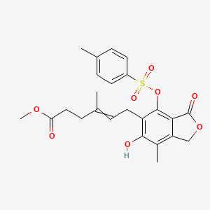 molecular formula C₂₄H₂₆O₈S B1140562 methyl 6-[6-hydroxy-7-methyl-4-(4-methylphenyl)sulfonyloxy-3-oxo-1H-2-benzofuran-5-yl]-4-methylhex-4-enoate CAS No. 171808-04-1