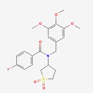 molecular formula C21H24FNO6S B11405639 N-(1,1-dioxidotetrahydrothiophen-3-yl)-4-fluoro-N-(3,4,5-trimethoxybenzyl)benzamide 