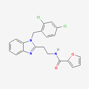 molecular formula C21H17Cl2N3O2 B11405642 N-{2-[1-(2,4-dichlorobenzyl)-1H-benzimidazol-2-yl]ethyl}furan-2-carboxamide 