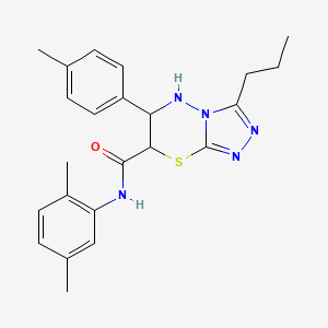 molecular formula C23H27N5OS B11405652 N-(2,5-dimethylphenyl)-6-(4-methylphenyl)-3-propyl-6,7-dihydro-5H-[1,2,4]triazolo[3,4-b][1,3,4]thiadiazine-7-carboxamide 