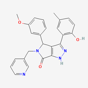 molecular formula C25H22N4O3 B11405703 3-(2-hydroxy-5-methylphenyl)-4-(3-methoxyphenyl)-5-(pyridin-3-ylmethyl)-4,5-dihydropyrrolo[3,4-c]pyrazol-6(1H)-one 